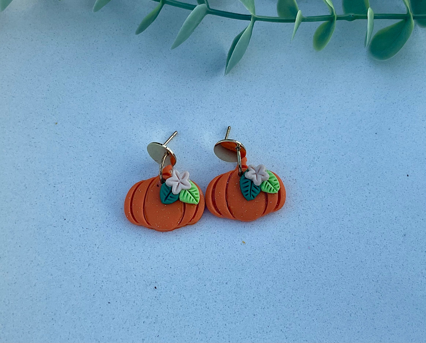 Floral Pumpkin Dangles