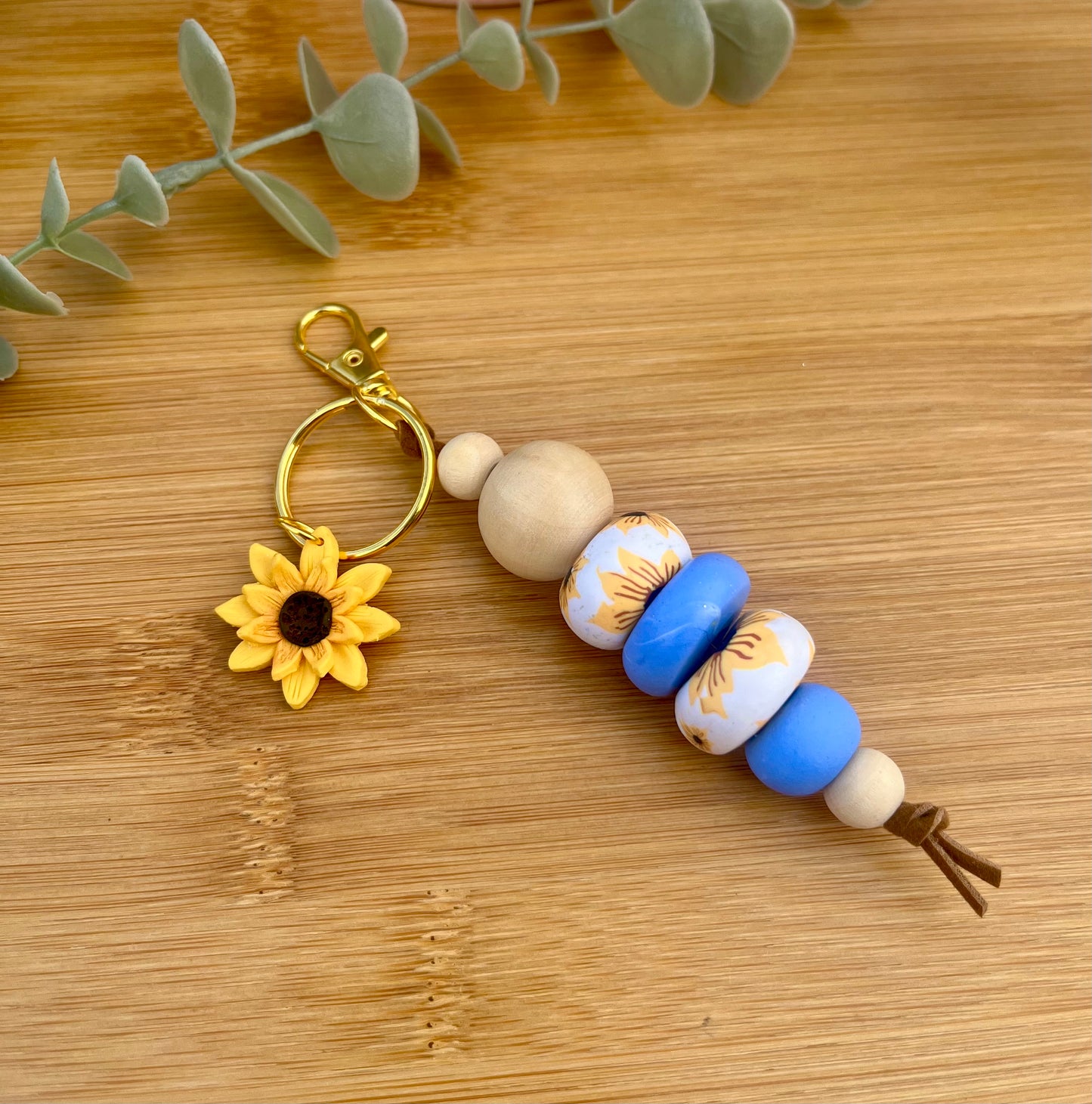 Sunflower Keychain - Blue