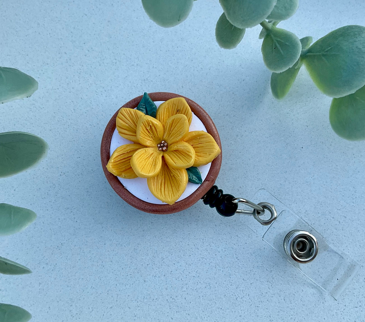 Badge Reel - Buttercup Flower